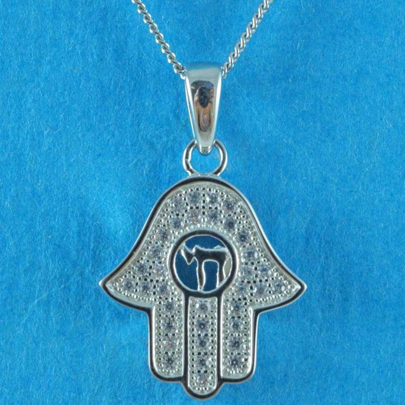 Sterling Silver Hamsa Chai Necklace - Astral Aspects