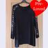 Roman Black Eyelet Embellished Sleeve Top Size 10