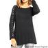 Roman Black Eyelet Embellished Sleeve Top Size 10